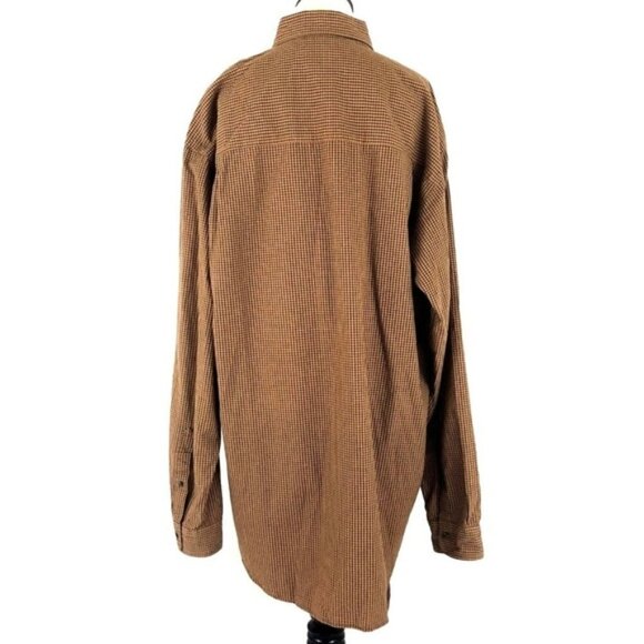 Columbia Men's XLT Tall Button-Down Shirt 100% Cotton Plaid Pattern Orange - Picture 6 of 8